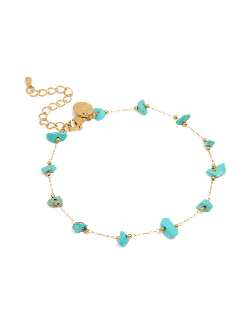 Bracelet en forme de larme plaqué or et oxyde de zirconium