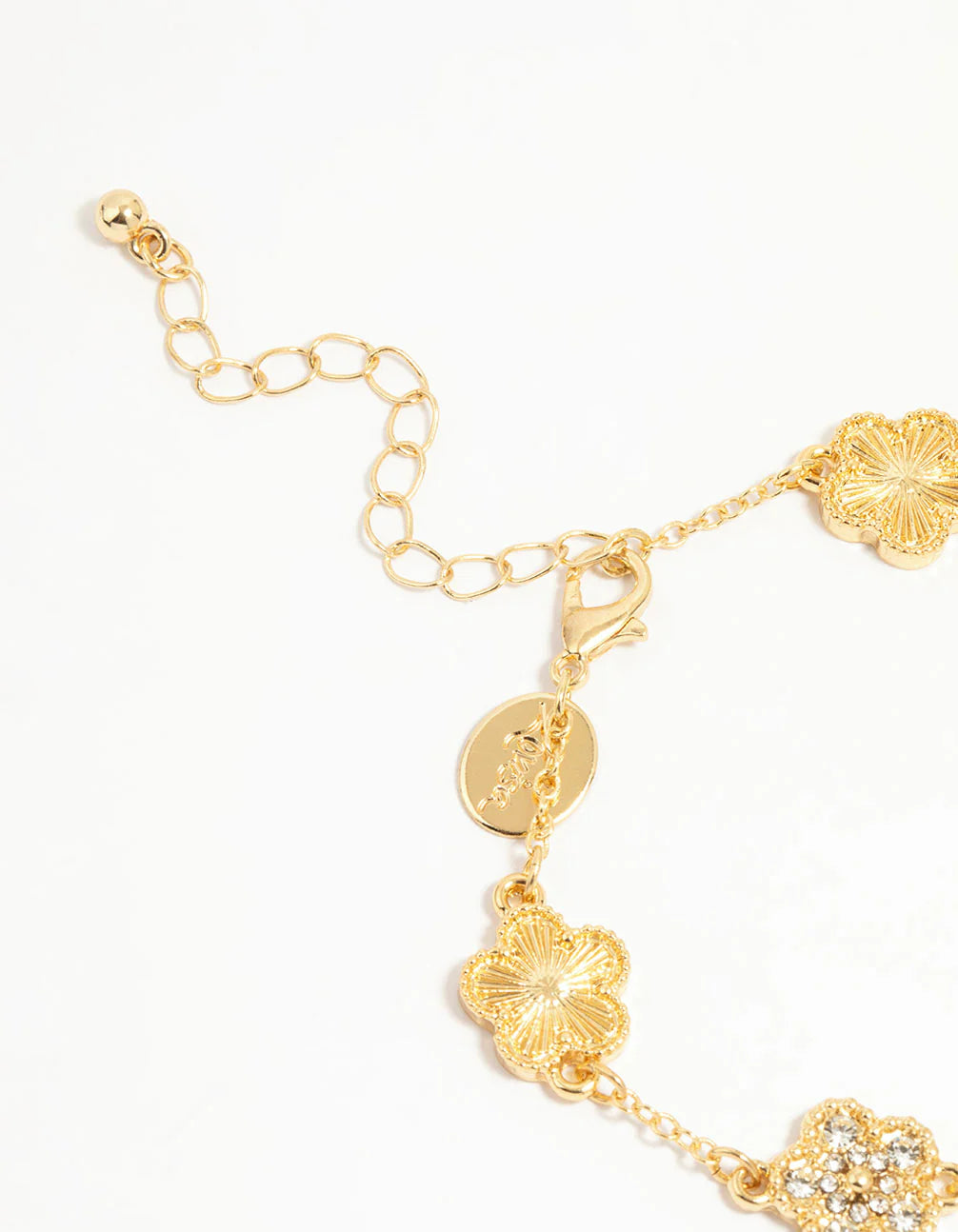 Bracelet Fleur en Laiton Plaqué Or