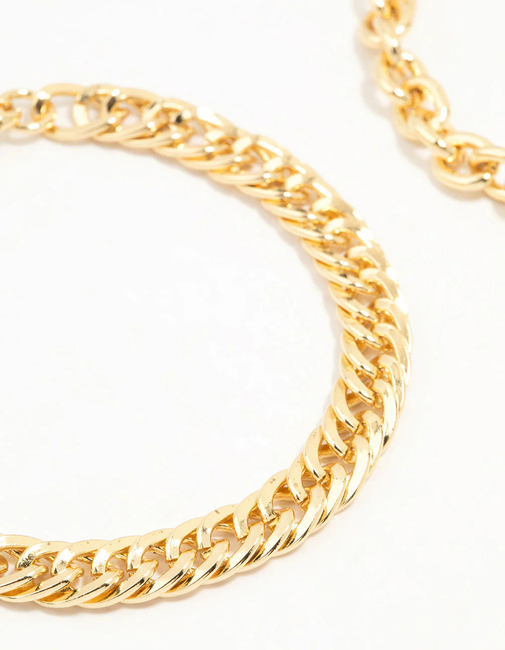 Lot de 2 bracelets à breloques plaqués or avec chaîne et cadenas