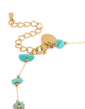 Bracelet cheville en acier inoxydable plaqué or et pierre semi-précieuse bleue