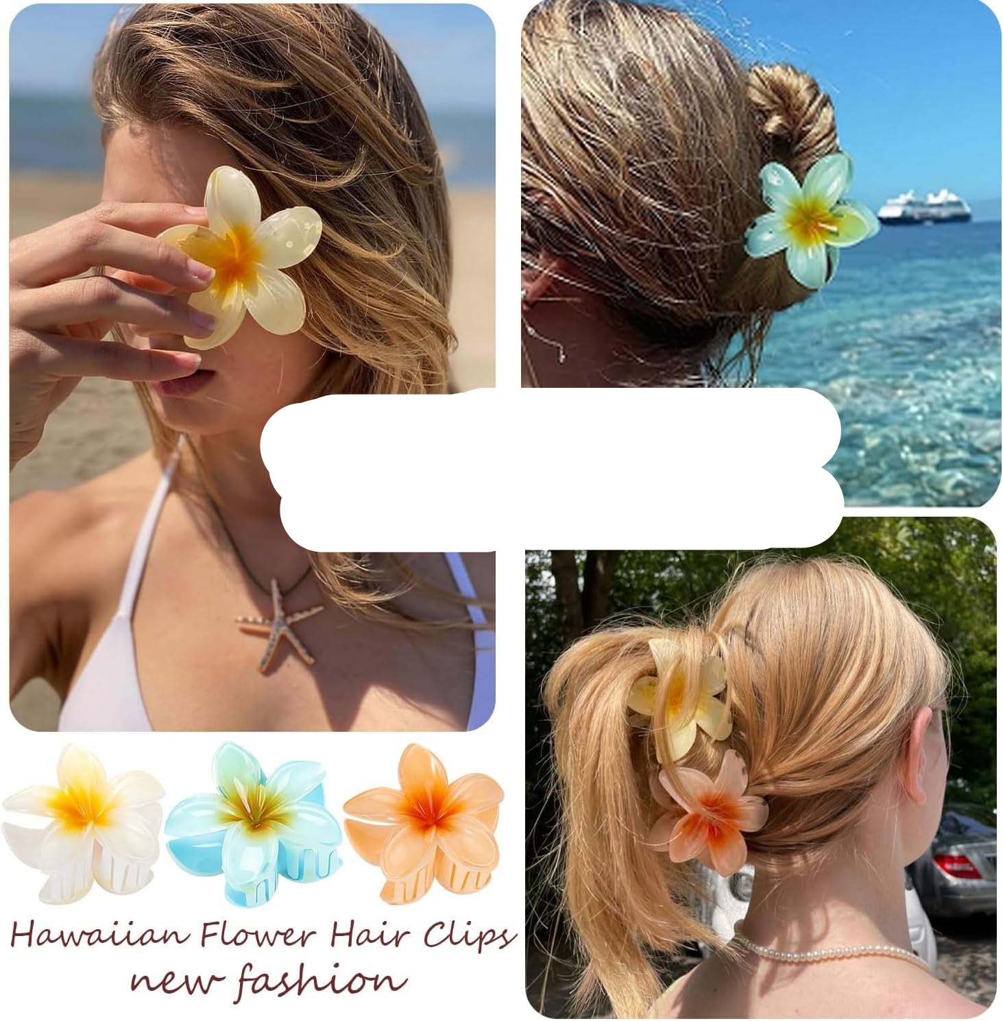 Pince à cheveux - Fleur de Frangipanier