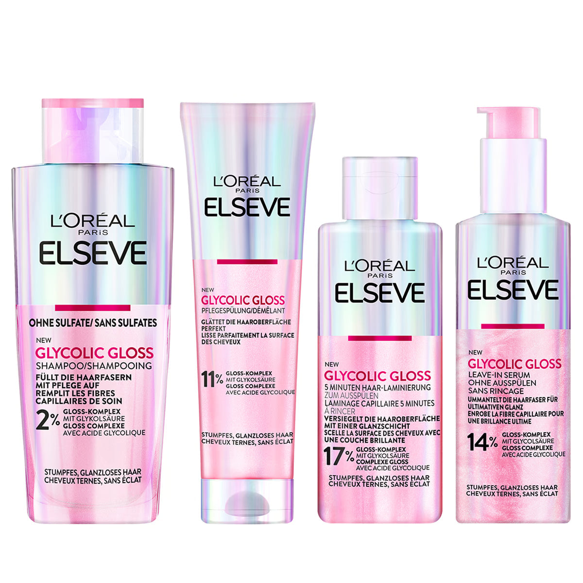 Elseve - Glycolique Gloss GAMME ( Pré-shampoing / Shampoing / Démêlant / Sérum )