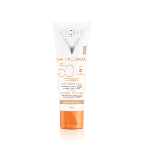 CAPITAL SOLEIL SOIN ANTI-TACHES TEINTÉ 3-EN-1 SPF 50+